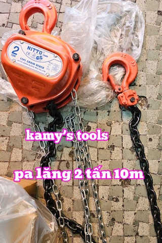 Pa lăng xích kéo tay nitto 2 tấn 10 mét (10m) 10VP5 xích chuẩn G80 loại tốt