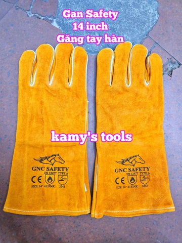Găng tay hàn chất liệu da lộn GNC Safety 14 inch
