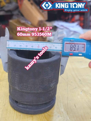 Đầu tuýp khẩu 60mm lỗ 1-1/2 inch (1.5 inch) 6 cạnh Kingtony 953560M