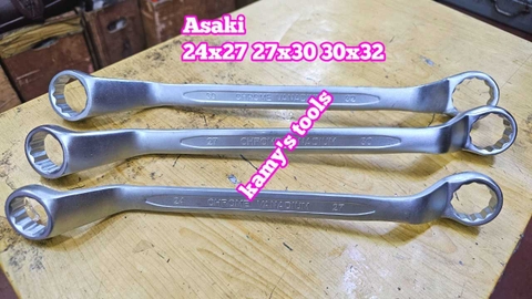 Cờ lê 2 đầu vòng Asaki 24x27 27x30 30x32 model AK-7488 AK-7489 AK-7490 hai đầu vòng