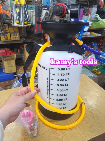 Bình bơm dầu cầu bơm dầu hộp số sàn số tự động khí nén 5 lít có van điều chỉnh áp suất