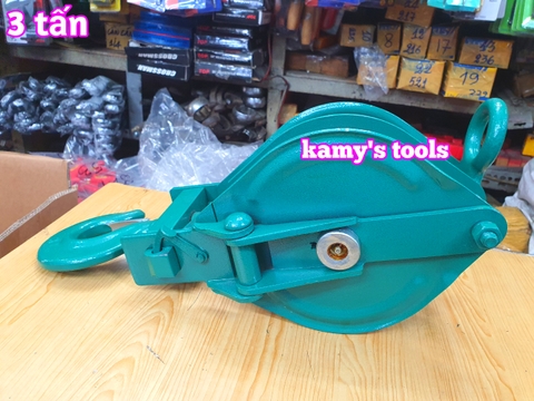 Ròng rọc đôi 3 tấn, puly sắt đôi 3 tấn 7 inch 175mm, puly 2 rãnh 3 tấn