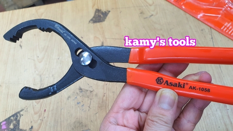 Kìm mở lọc nhớt Asaki AK-1058 dài 300mm mở 63-116mm