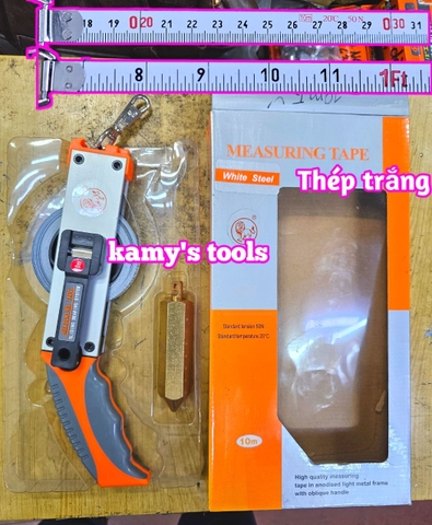 Thước đo dầu 5 mét 10 mét 15 mét 20 mét 30 mét thép trắng Lion