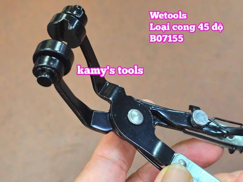 Kìm bóp cổ dê ống bóp kẹp tháo mở quai nhê cổ dê ống nhiên liệu ống nước xe ô tô loại cong 45 độ Wetools B07155