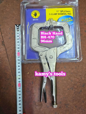 Kìm bấm chết miệng chữ C gật gù Black Hand BH-470 và BH-465 dài 11 inch 275mm mở miệng 96mm