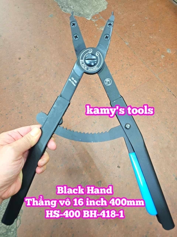 Kìm mở phe trong thẳng vô Black hand 16 inch dài 400mm HS-400 BH-418-1 mở phe đường kính 85-170mm