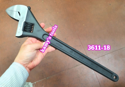 Mỏ lết xi đen 15 inch 18 inch dài 380mm 450mm Kingtony 3611-15HP 3611-18HP