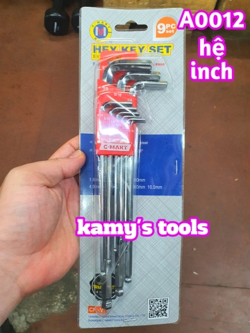 Bộ lục giác dài hệ inch C-mart 9 cây F0016