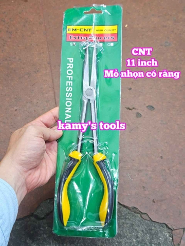 Kìm mỏ nhọn miệng thẳng có răng CNT dài 11 inch 290mm CNT-LNNT11