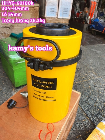 Kích thủy lực có lỗ 60 tấn HHYG-60100K TLP lỗ 54mm hành trình 304mm-404mm xác lớn nặng khoảng 36.2kg