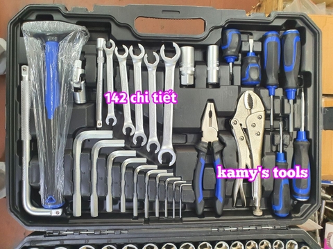 142 chi tiết bộ dụng cụ công cụ đồ nghề bộ tuýp đa năng 3 hệ 1/4 3/8 1/2 inch Yofe