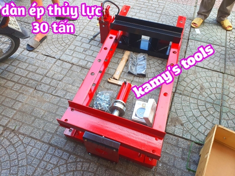 Dàn ép thủy lực 30 tấn có đồng hồ 0-800mm 2 xy lanh bơm nặng 158kg