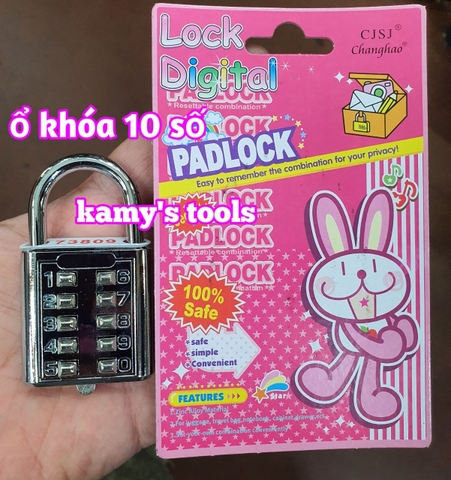 Ổ khóa mã số chất liệu hợp kim thép bền bỉ an toàn 8 số 10 số CJSJ