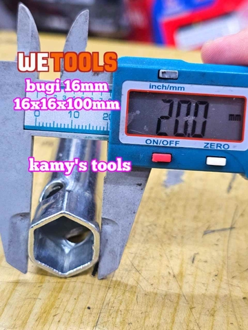 Cây cần tuýp điếu mở bugi 2 đầu 16mm không ron cao su Wetools WT-201616B