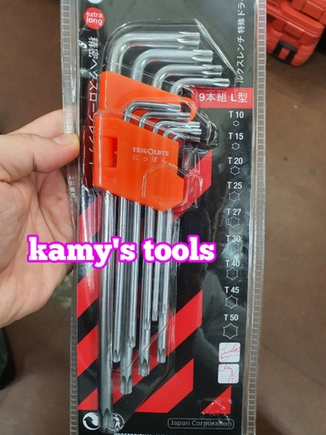 Bộ lục giác bi và bộ lục giác hoa thị sao 9 cây thương hiệu Nhật Trigoldte model 661102 và 661202