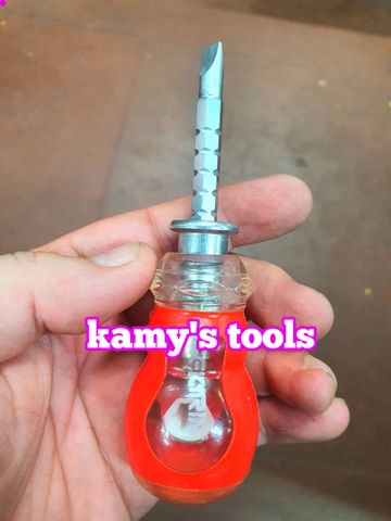 Tua vít lùn 2 đầu bake dẹp có lỗ tăng đơ dài ngắn cán nhưa 6.3mm, tô vít 2 đầu