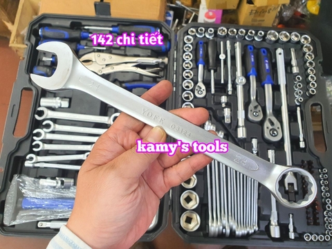 142 chi tiết bộ dụng cụ công cụ đồ nghề bộ tuýp đa năng 3 hệ 1/4 3/8 1/2 inch Yofe