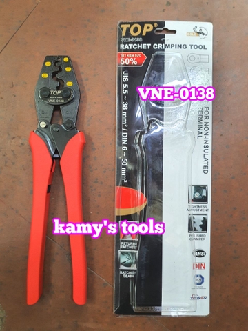 Kìm bấm cos nhanh trợ lực TOP 5.5-38mm2 model VNE-0138