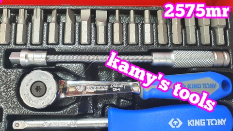 Bộ tuýp khẩu 1/4 inch 45 chi tiết hệ mét Kingtony model 2575MR 4mm-14mm