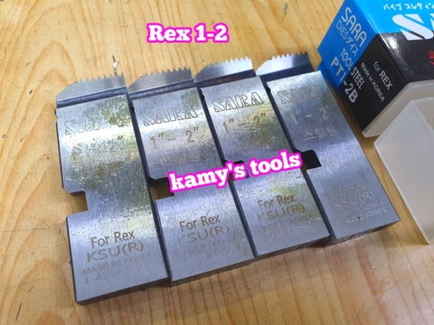 Dao tiện ren ống Rex hiệu Sara 1/2-3/4, 1-2, 2 1/2-3 inch ren ống 21-27mm, 34-60mm, 49mm-90mm hệ ren thông dụng BSPT