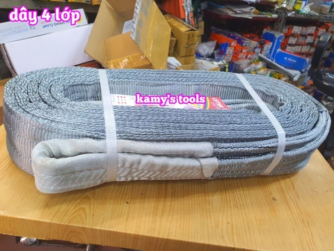Dây cáp vải cẩu hàng bản dẹp 4 lớp 100mm 8 tấn dài 4m 5m 6m 8m 10m