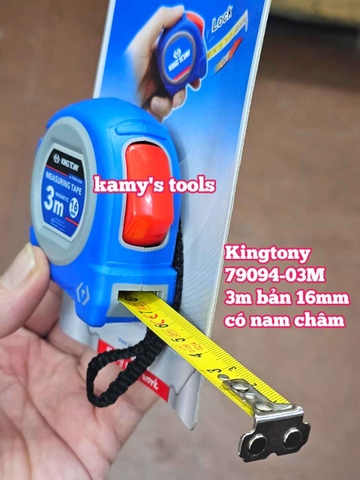 Thước cuộn thép 3m bản 16mm Kingtony model 79094-03M tự động khóa