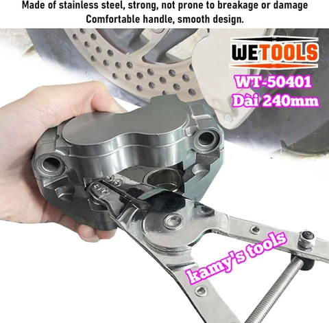 Kìm xoay mở piston phanh thắng đĩa heo dầu xe máy Wetools WT-50401 dài 240mm