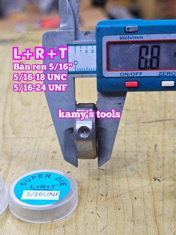 Bàn ren tạo ren ngoài 5/16 inch (7.94mm) bước ren thô và mịn 5/16-18 UNC 5/16-24 UNF L+R+T LRT-435618C LRT-435624F