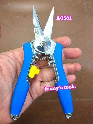A0581 Kéo cắt cành cây nhọn 6 inch 150mm cán vàng C-mart