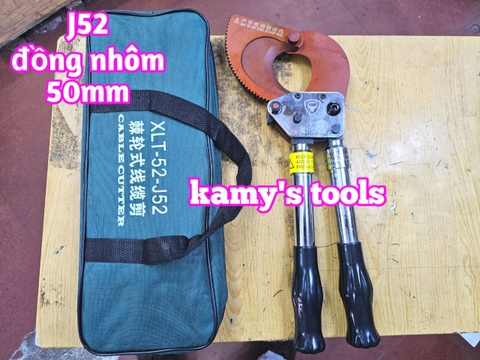 Kìm cắt cáp nhông J52 Manniu cắt đồng nhôm 50mm cán tăng đơ dài 240mm-405mm, kéo cắt cáp J52