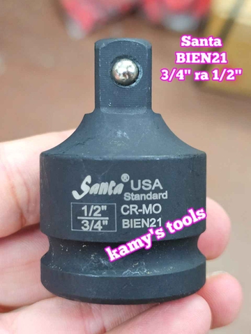 Đầu chuyển đầu biến cần tuýp thép đen 3/4 ra 1/2 inch Santa BIEN21
