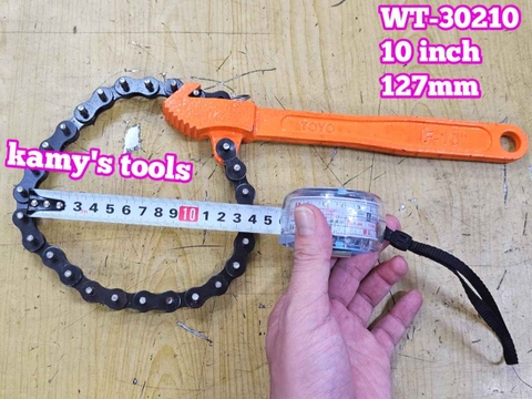Cờ lê xích mở lọc dầu nhớt cảo dây xích cán dài 10 inch Wetools WT-30210 đường kính 127mm