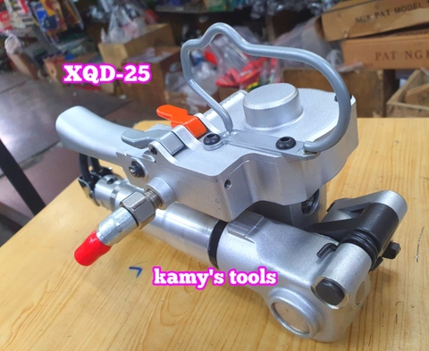 Máy đóng đai siết đai nhựa dùng khí nén pp pet 13-16-19-25mm XQD-25, siết hàn cắt 3 trong 1