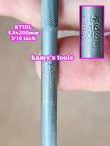 Giũa dũa tròn mài lưỡi cưa xích 4.8mm 3/16 inch STIHL dài 200mm