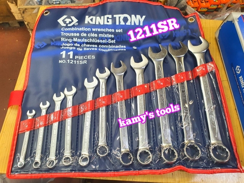Bộ cờ lê vòng miệng hệ inch 11 chi tiết Kingtony 1211SR 1/4-15/16