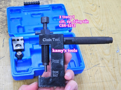 Dụng cụ cảo vam tháo mở cắt, bấm ép, đóng tán lại mắt xích sên 3 trong 1 cao cấp Kamytools CBR-5253