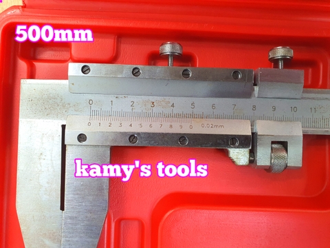 Thước kẹp cơ khí 500mm xx0.02mm mỏ cặp dài, thước cặp