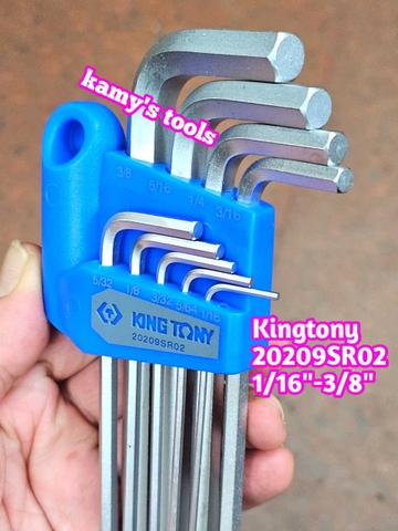 Bộ lục giác đầu bằng hệ inch Kingtony 20209SR02 9 chi tiết 1/16-3/8