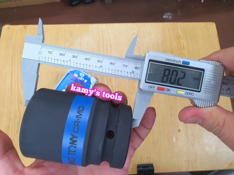 Đầu tuýp đầu khẩu đen dài lục giác dài 80mm Kingtony 1 inch 36mm 38mm 41mm 883536M 883538M 883541M