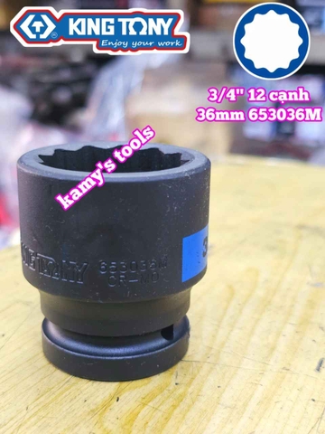 Tuýp 3/4 inch bông 12 cạnh đen Kingtony 36mm 653036M