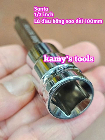Tuýp lú đầu bông sao hoa thị 1/2 inch dài 100mm Santa T25 T27 T30 T40 T45 T50 T55 T60