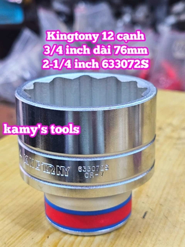 Đầu tuýp trắng 3/4 inch Kingtony 12 cạnh 1-7/8, 2-1/16, 2-1/8, 2-1/4, 2-5/16, 633060S 633066S 633068S 633072S 633074S