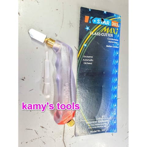 Dao Cắt Kiếng Cắt Kính Gạch Men Cầm Tay Cán Cong Trợ Lực Maxi Star 303