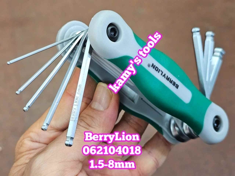 Bộ lục giác xếp gọn bỏ túi 8 chi tiết 1.5-8mm BerryLion 062104018