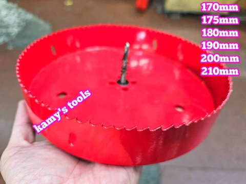 Mũi khoét lỗ tròn đa năng, mũi khoét sắt, mũi khoét gỗ HSS Bi Metal 170mm 175mm 180mm 190mm 200mm 210mm