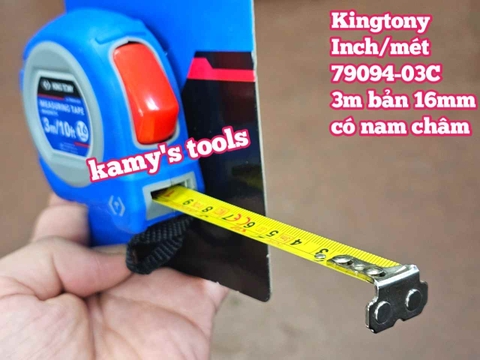 Thước cuộn thép 3m bản 16mm Kingtony model 79094-03C tự động khóa 2 hệ