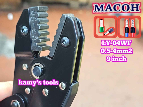 Kìm bấm cos pin tròn rỗng Mahco LY-04WF dài 9 inch 0.5-4mm2