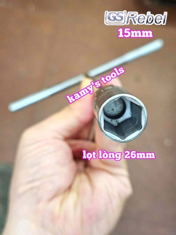 Cần tuýp chữ T Rebel không bọc 15mm dài 300mm