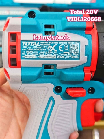 Máy khoan búa vặn vít dùng pin 20V Total TIDLI20668 kèm 2 pin 1 sạc